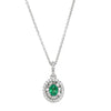 18ct White Gold .34ct Emerald & Diamond Pendant-Necklace-Walker & Hall