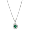 18ct White Gold Emerald & Diamond Pendant-Necklace-Walker & Hall