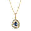 18ct Yellow Gold .66ct Sapphire & Diamond Pendant-Necklace-Walker & Hall