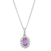18ct White Gold .85ct Pink Sapphire & Diamond Pendant-Necklace-Walker & Hall