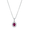 18ct White Gold Ruby & Diamond Pendant-Necklace-Walker & Hall