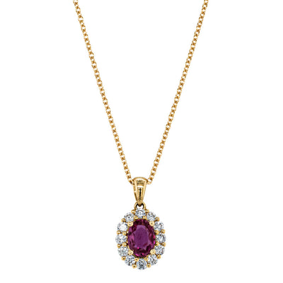 18ct Yellow Gold Ruby & Diamond Necklace-Necklace-Walker & Hall