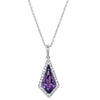 18ct White Gold Amethyst & Diamond Necklace-Necklace-Walker & Hall