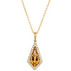 18ct Yellow Gold Citrine & Diamond Necklace-Necklace-Walker & Hall