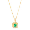 18ct Yellow Gold Emerald & Diamond Pendant-Necklace-Walker & Hall