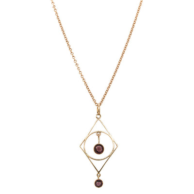 Deja Vu 9ct Yellow Gold Amethyst Pendant-Necklace-Walker & Hall