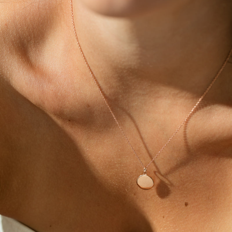 9ct Rose Gold Pebble Pendant-Necklace-Walker & Hall