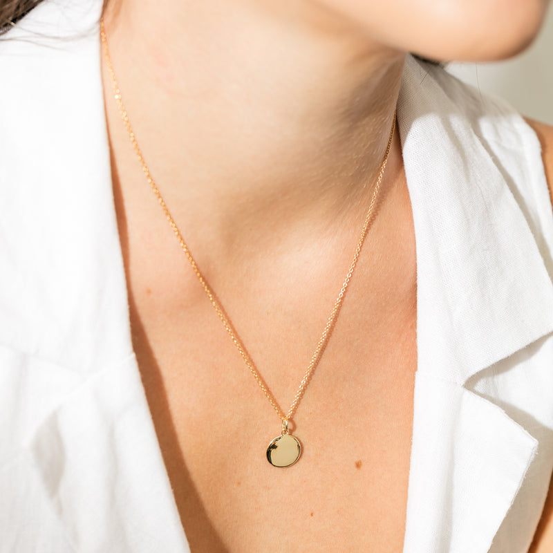 9ct Yellow Gold Pebble Pendant-Necklace-Walker & Hall