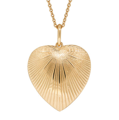 9ct Yellow Gold Guiding Light Heart Locket-Necklace-Walker & Hall