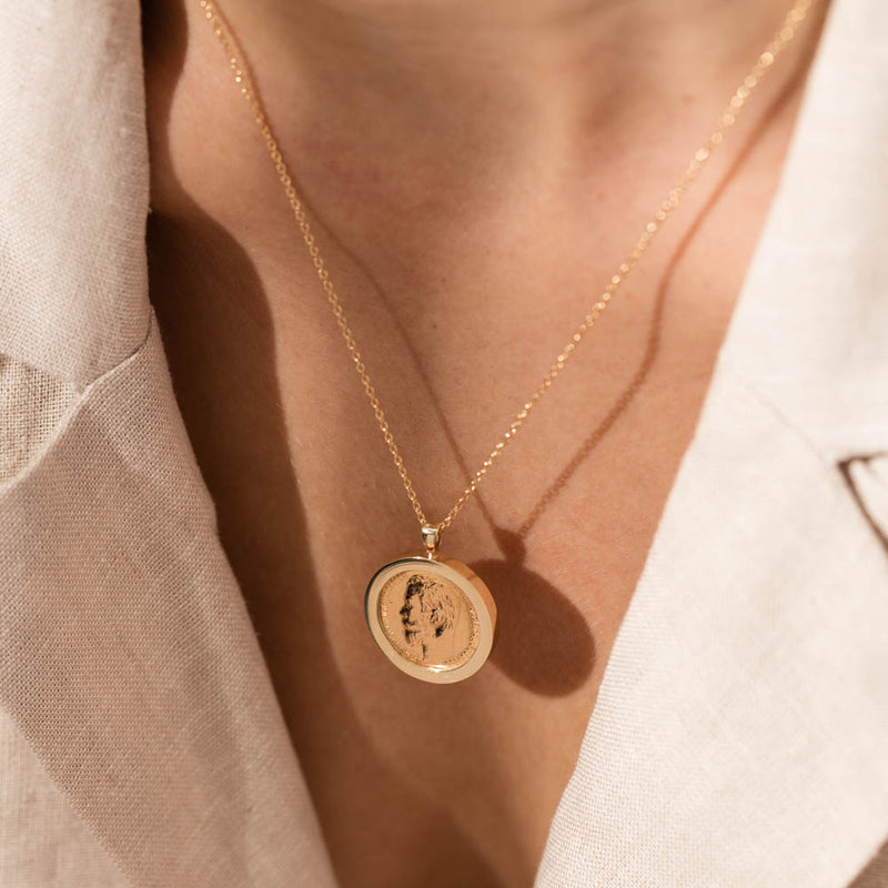 9ct Yellow Gold Rouble Coin Pendant-Necklace-Walker & Hall