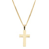 9ct Yellow Gold Cross Pendant with Curb Chain-Necklace-Walker & Hall