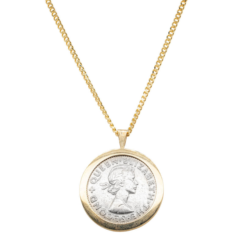 9ct Yellow Gold Pendant with Shilling Coin-Necklace-Walker & Hall