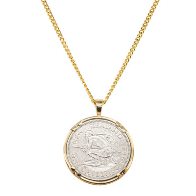 9ct Yellow Gold Pendant with Shilling Coin-Necklace-Walker & Hall