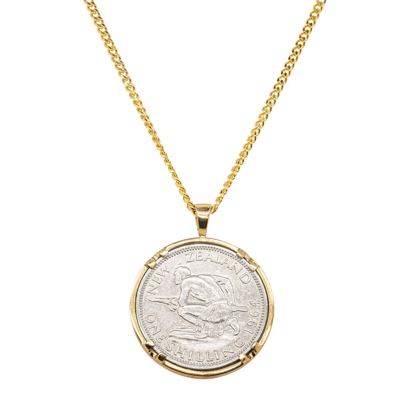 9ct Yellow Gold Pendant with Shilling Coin-Necklace-Walker & Hall
