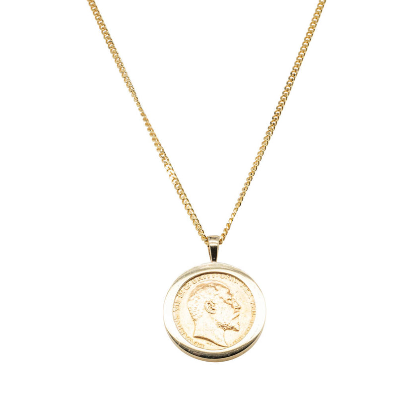 9ct Yellow Gold Pendant with Half Sovereign-Necklace-Walker & Hall