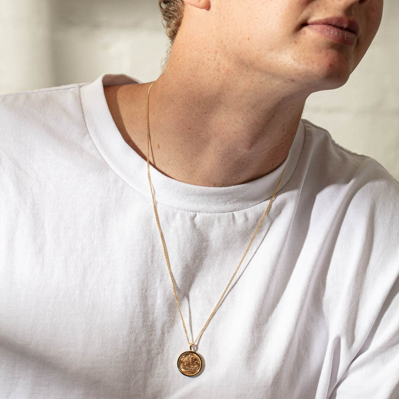 9ct Yellow Gold Pendant with Half Sovereign-Necklace-Walker & Hall