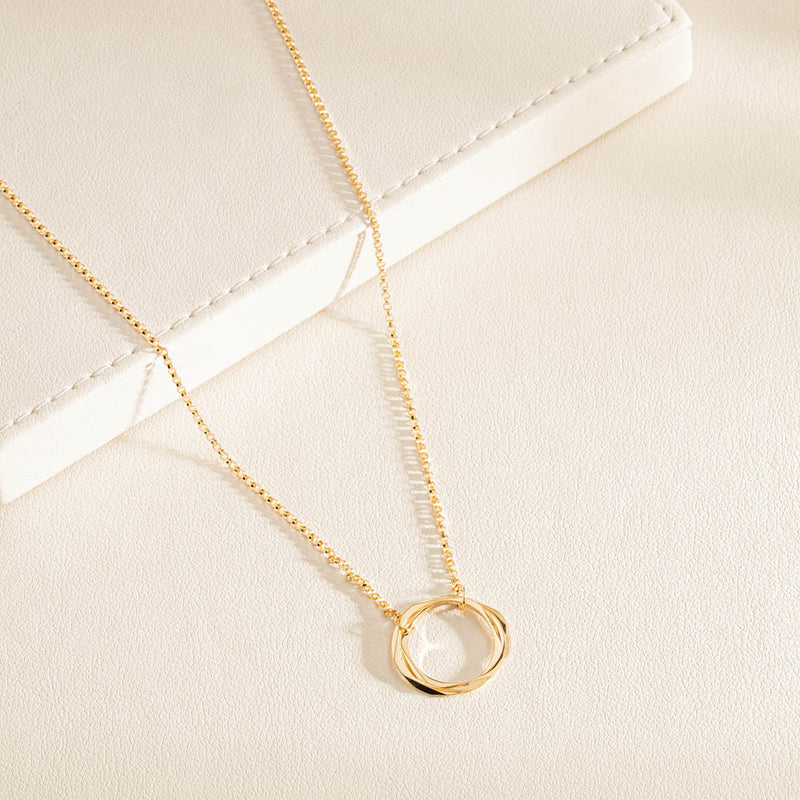 9ct Yellow Gold Mini Entwined Pendant-Necklace-Walker & Hall