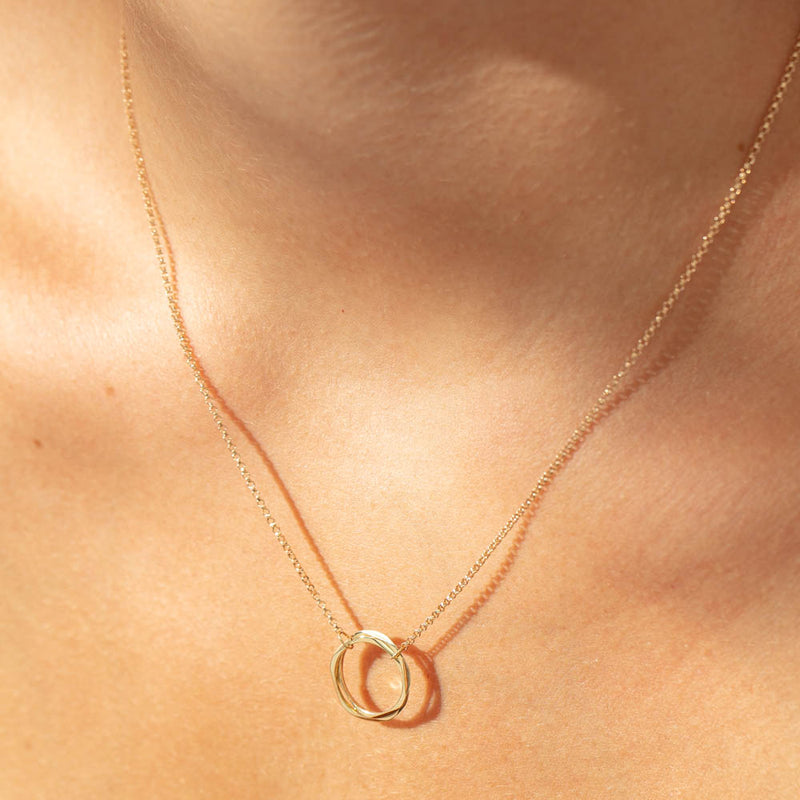 9ct Yellow Gold Mini Entwined Pendant-Necklace-Walker & Hall