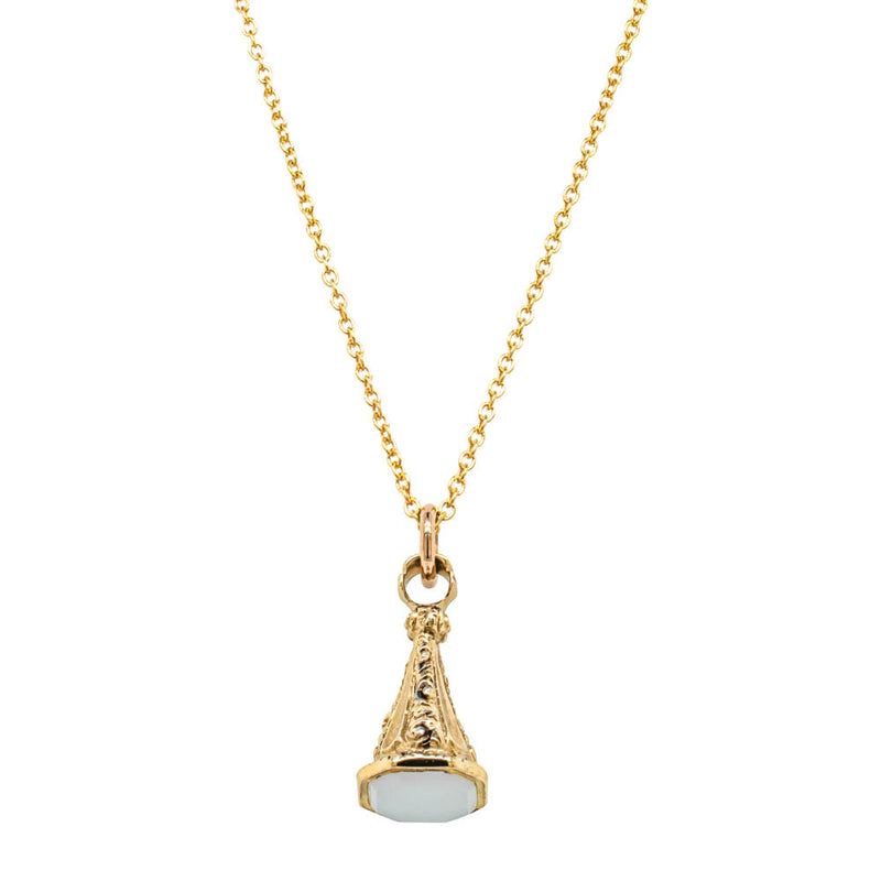 Deja Vu 9ct Yellow Gold Seal Pendant With Chain-Necklace-Walker & Hall