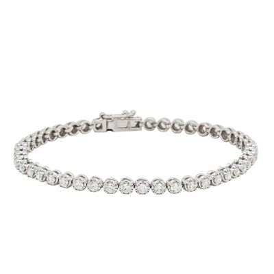 Platinum & 18ct White Gold 2.45ct Diamond Ava Tennis Bracelet-Bracelet-Walker & Hall
