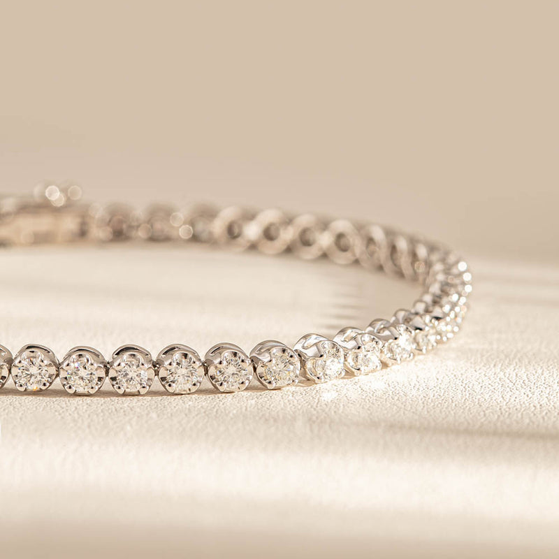 Platinum & 18ct White Gold 2.45ct Diamond Ava Tennis Bracelet-Bracelet-Walker & Hall