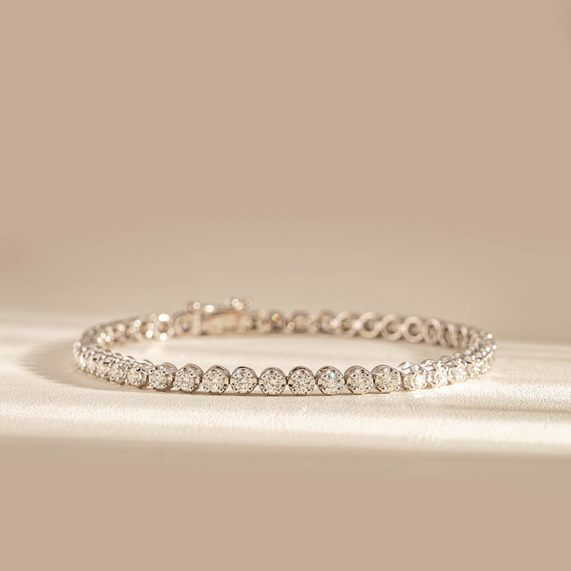 Platinum & 18ct White Gold 2.45ct Diamond Ava Tennis Bracelet-Bracelet-Walker & Hall