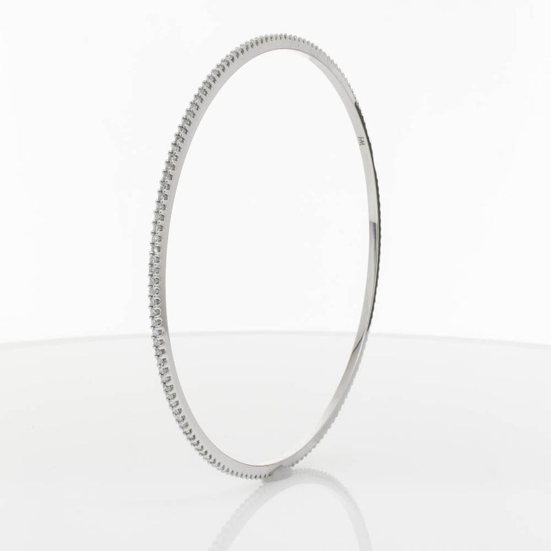 18ct White Gold 1.05ct Diamond Eternity Bangle-Bracelet-Walker & Hall