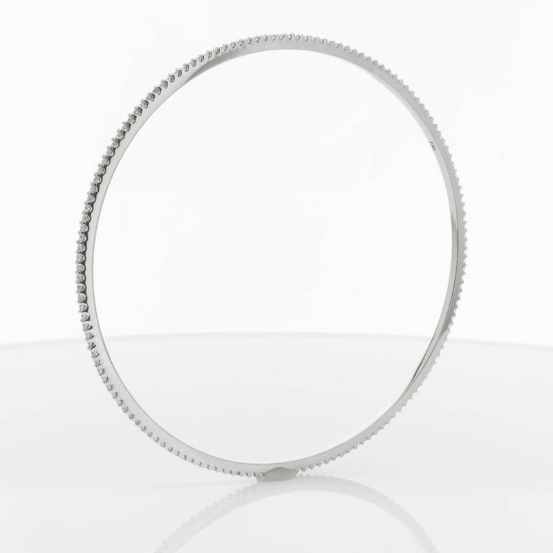 18ct White Gold 1.05ct Diamond Eternity Bangle-Bracelet-Walker & Hall