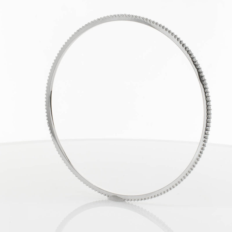 18ct White Gold 1.05ct Diamond Eternity Bangle-Bracelet-Walker & Hall