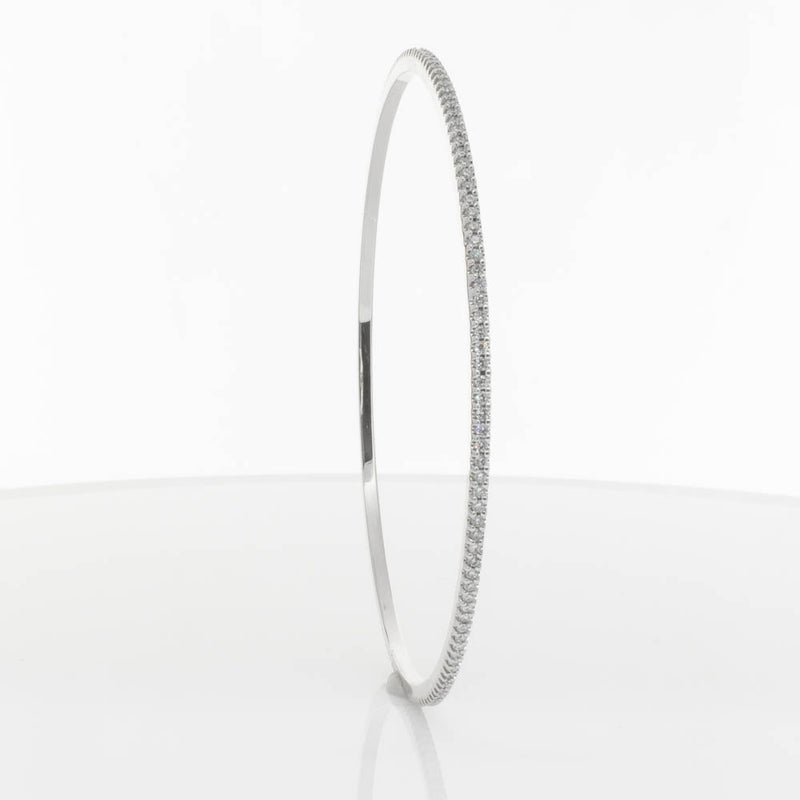 18ct White Gold 1.05ct Diamond Eternity Bangle-Bracelet-Walker & Hall