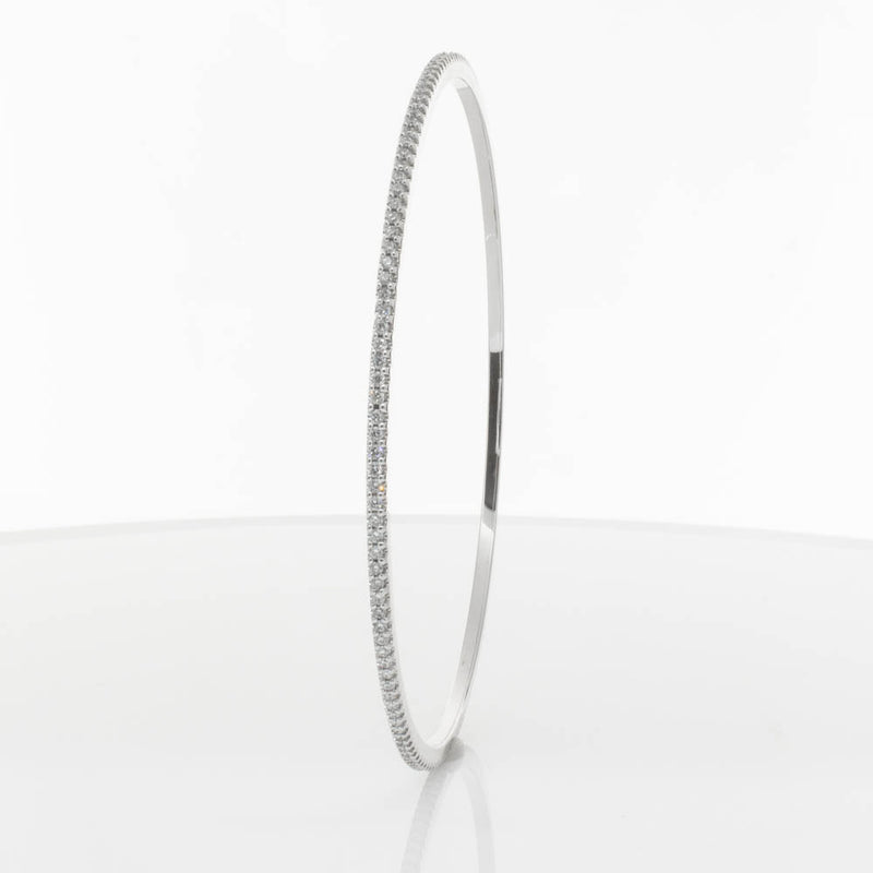 18ct White Gold 1.05ct Diamond Eternity Bangle-Bracelet-Walker & Hall