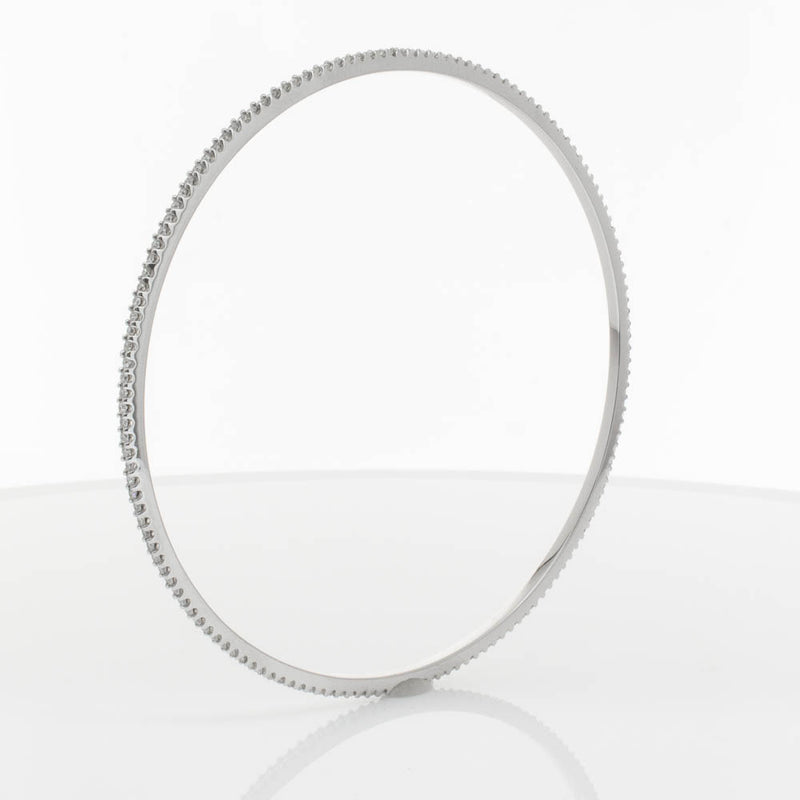 18ct White Gold 1.05ct Diamond Eternity Bangle-Bracelet-Walker & Hall