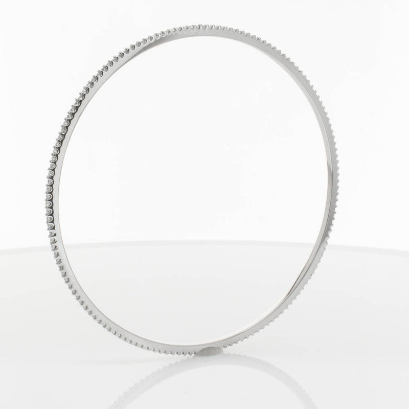 18ct White Gold 1.05ct Diamond Eternity Bangle-Bracelet-Walker & Hall