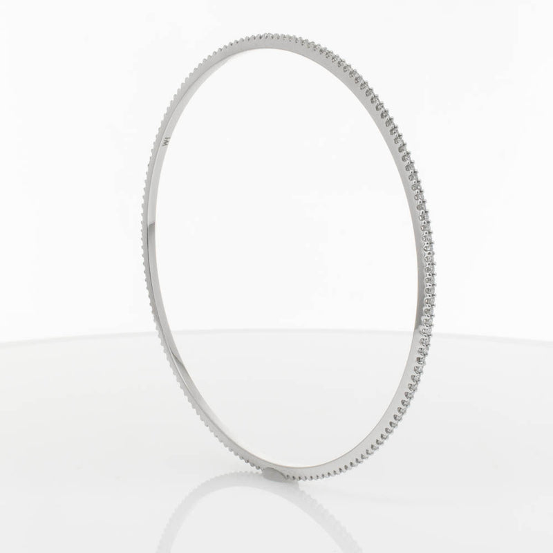 18ct White Gold 1.05ct Diamond Eternity Bangle-Bracelet-Walker & Hall