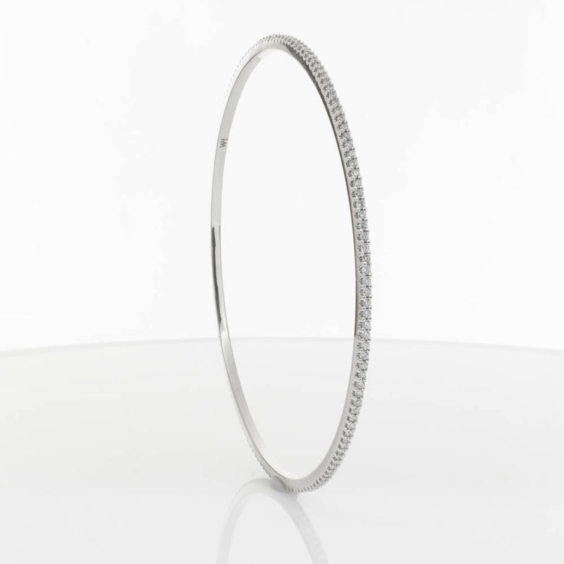 18ct White Gold 1.05ct Diamond Eternity Bangle-Bracelet-Walker & Hall