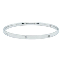 9ct White Gold Diamond Lucky Bangle-Bracelet-Walker & Hall