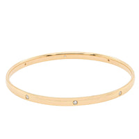 9ct Yellow Gold Diamond Lucky Bangle-Bracelet-Walker & Hall