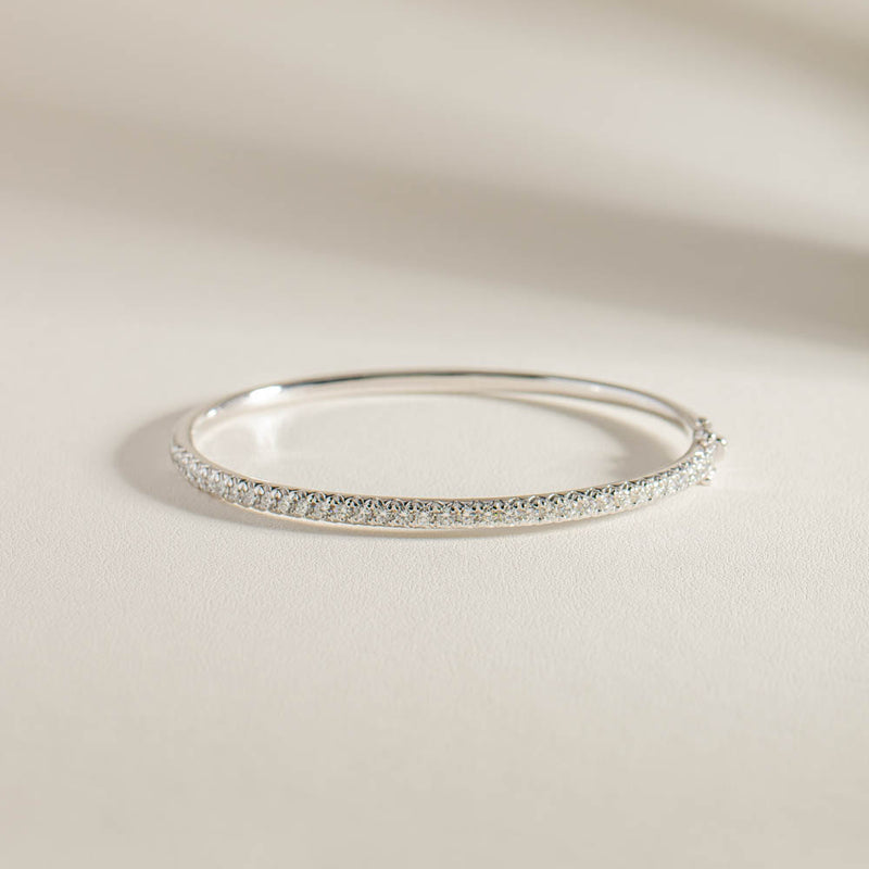18ct White Gold 1.52ct Diamond Comet Bangle-Bracelet-Walker & Hall