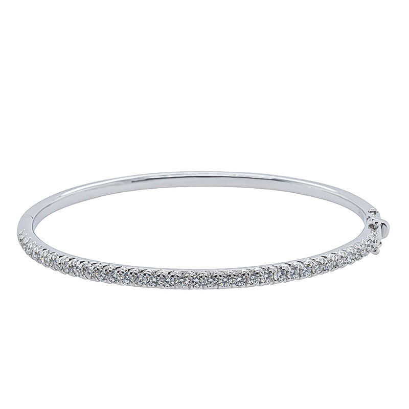18ct White Gold 1.52ct Diamond Comet Bangle-Bracelet-Walker & Hall