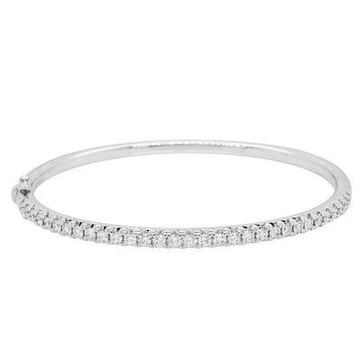 18ct White Gold Diamond Comet Bangle-Bracelet-Walker & Hall