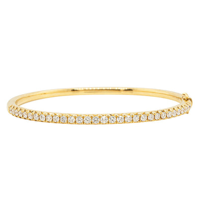 18ct Yellow Gold Diamond Comet Bangle-Bracelet-Walker & Hall