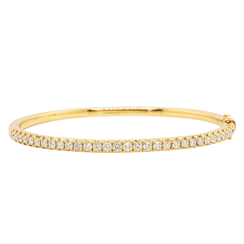 18ct Yellow Gold Diamond Comet Bangle-Bracelet-Walker & Hall