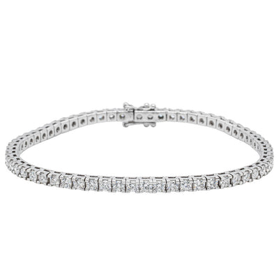 18ct White Gold 3.77ct Diamond Jubilee Bracelet-Bracelet-Walker & Hall