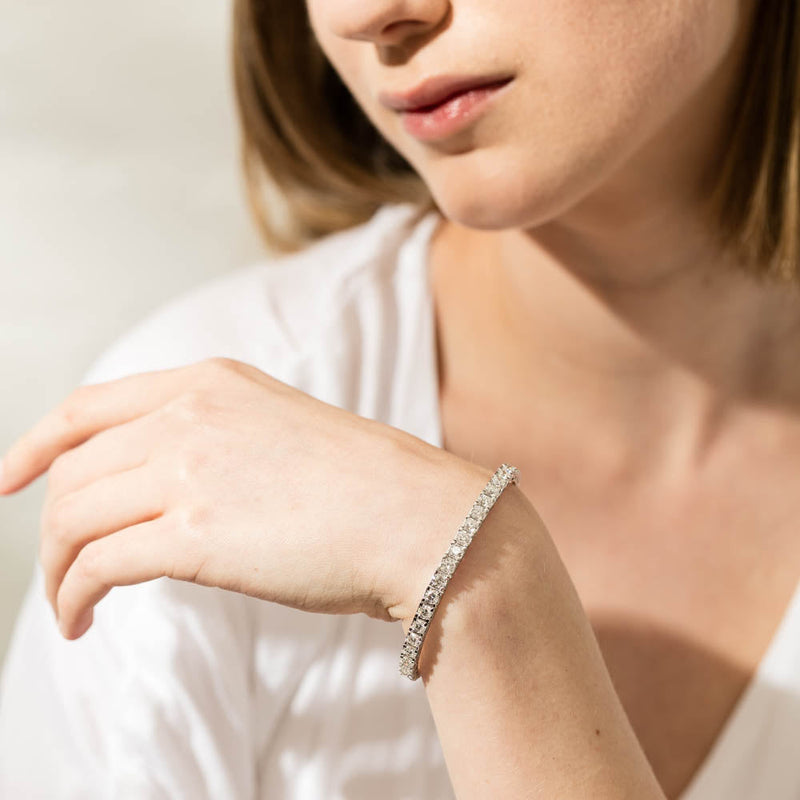 18ct White Gold 10.02ct Diamond Jubilee Bracelet-Bracelet-Walker & Hall