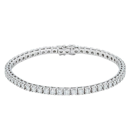 18ct White Gold 3.30ct Diamond Jubilee Bracelet-Bracelet-Walker & Hall