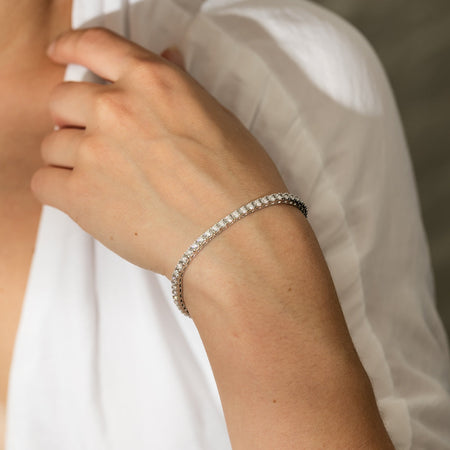 18ct White Gold 3.35ct Diamond Jubilee Bracelet-Bracelet-Walker & Hall