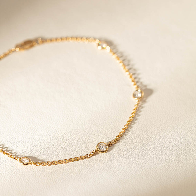 18ct Yellow Gold Diamond Natalia Bracelet-Bracelet-Walker & Hall