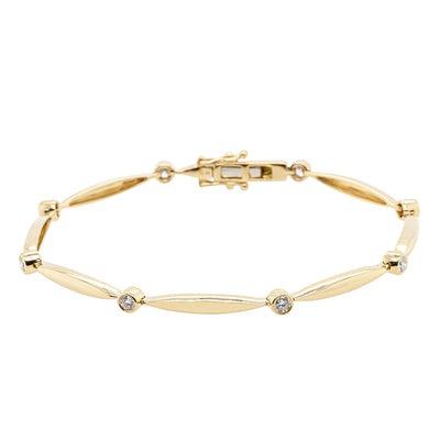 18ct Yellow Gold Diamond Cadenza Bracelet-Bracelet-Walker & Hall