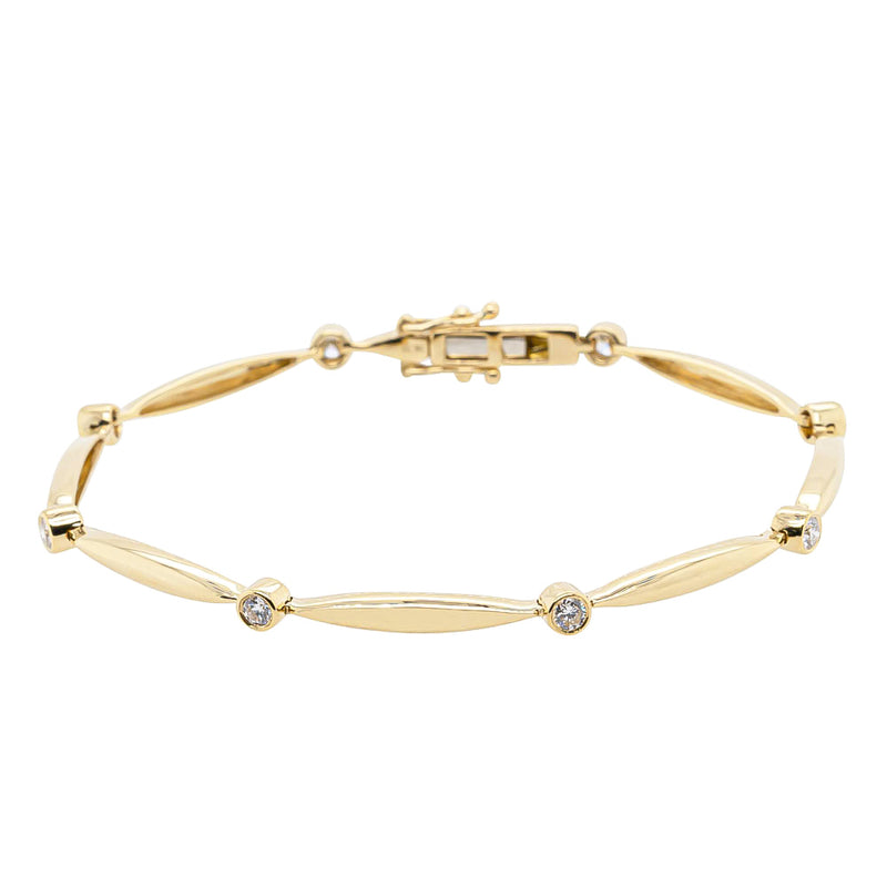 18ct Yellow Gold Diamond Cadenza Bracelet-Bracelet-Walker & Hall