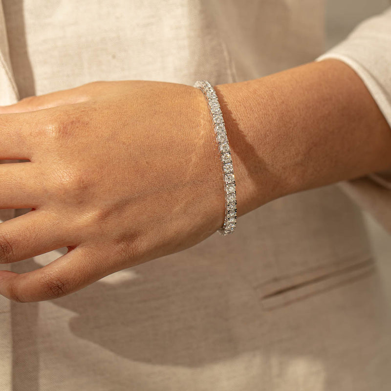 18ct White Gold 8.00ct Diamond Jubilee Bracelet-Bracelet-Walker & Hall